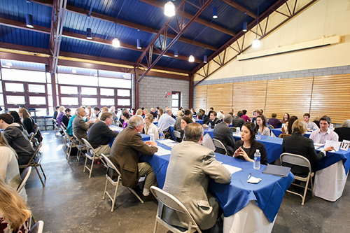 Students chat with administrators and community professionals during an interview workshop for students on Jan. 27.