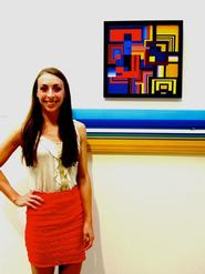 Alexandra Nasto '13 with her acrylic painting