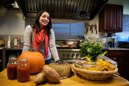 Caitlin Taborda '11 in the Woollcott kitchen.
