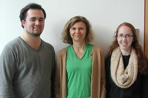 Jeremy Brendle '14, Prof. Myriam Cotten and Kim Bogardus '14.
