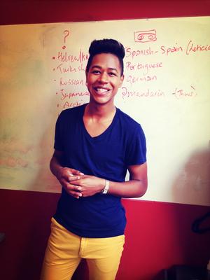 Dyllon Young '15 at his Smigin internship.