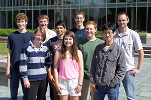 Front: Hannah Ferris, Esther Cleary, Yingbin Mei; middle: Ben Wesley, Alex Kaplan and Professor Max Majireck; back: Ben Schafer, Chris Williams and John Bennett.