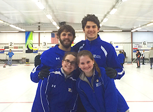 Hamilton Team 1: Standing, Josh Devinney '15, Jake Davidson '15. Bottom, Tara Huggins '14, Meghan Doherty '14.