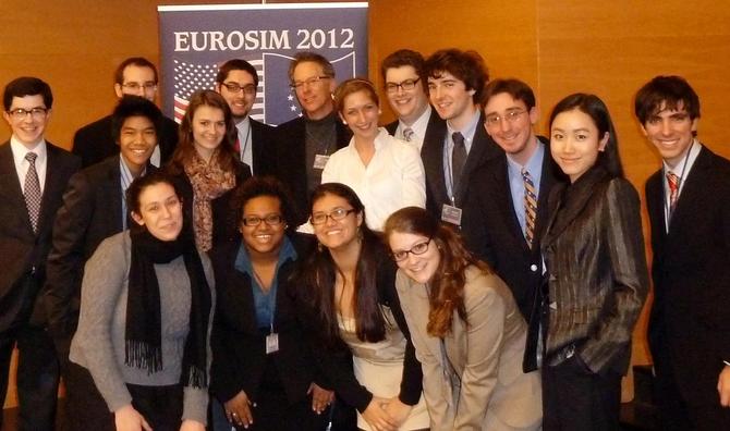 Model European Club members with Professor Alan Cafruny in Wroclaw, Poland.