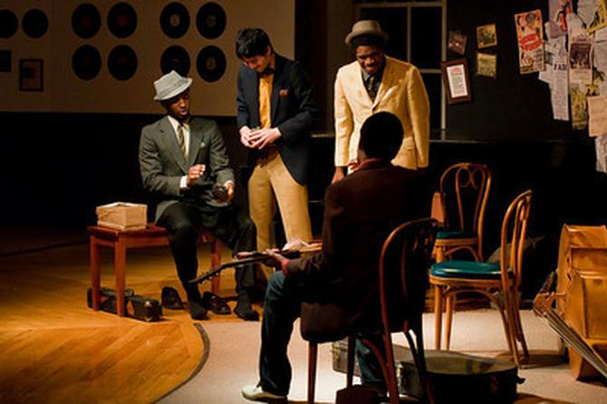 Left to right: Kadahj Bennett '12, Miguel Rosado '11, Christian Baxter '10, Anthony Mathieu '12.