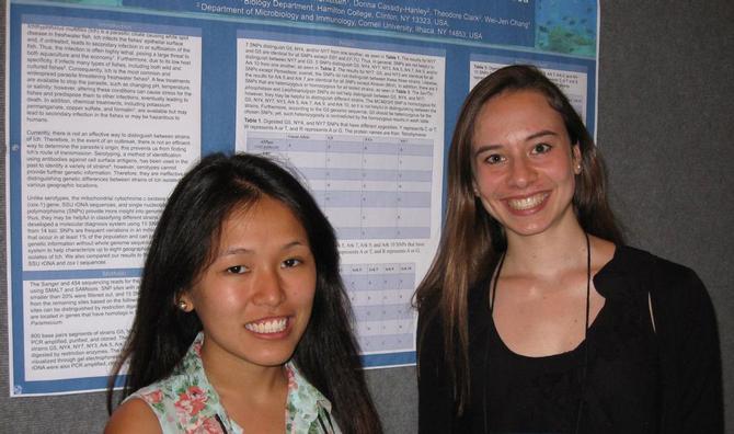 Tshering Sherpa ’16 and Elisabeth MacColl ’16 at the FASEB Conference