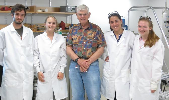 Bryce Timm, Christina Choinski, Professor Robin Kinnel, Sky Aulita, Laura McCormick.