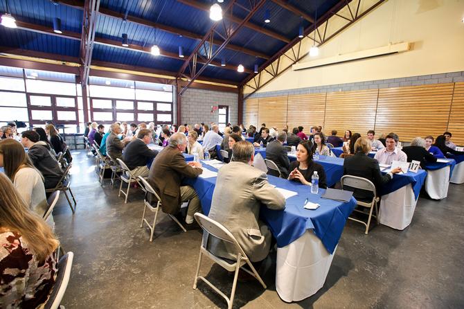 Students chat with administrators and community professionals during an interview workshop for students on Jan. 27.