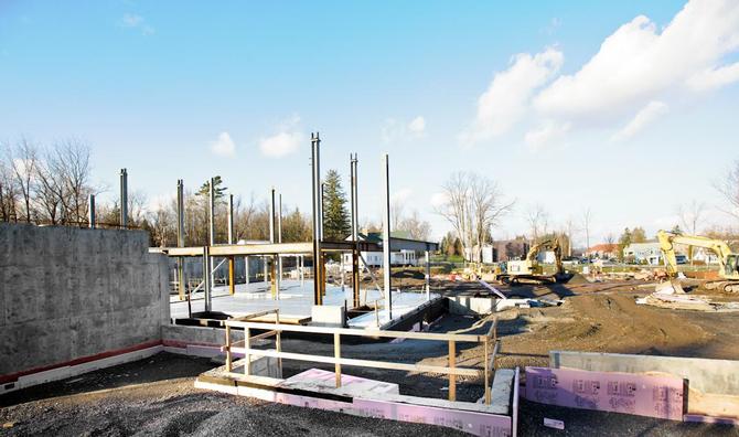 Construction site of the new theatre, studio arts complex.