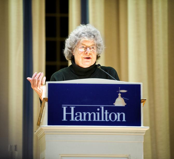 A. S. Byatt reads in the Chapel.