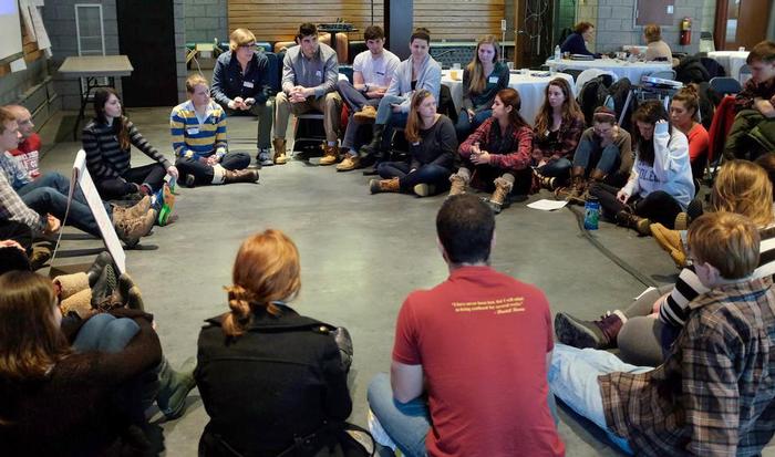 Student leaders gathered in the Events Barn to discuss issues relevant to Hamilton. PHOTO: SAM FINKELSTEIN '14