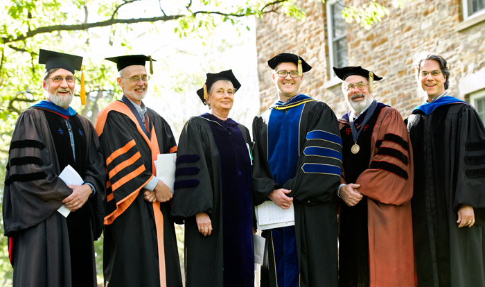 Professors Dave Bailey, Ernest Williams, Barbara Gold, John Eldevik, Jonathan Vaughan and Brent Plate.