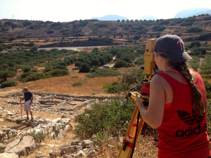 Mackenzie Leavenworth '15, right, on site in Gournia, Greece.
