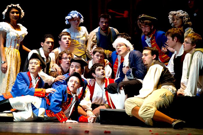 The cast of <em>Candide</em>. PHOTO: NANCY FORD