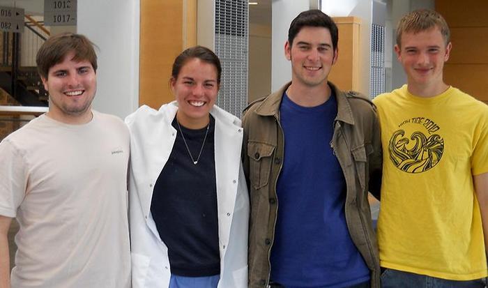 From left, Daniel Lichtenauer '14, Elizabeth Huebner '13, Andrew Seraichick '13, Robert Clayton '15.