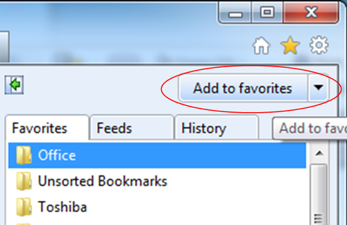 Internet Explorer favorite bookmarks