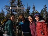 From left Grace Lee '13, Dave Hyman '12, Erin Sullivan '13, Sarah Fellows '14 on top of Couchsachraga Peak.