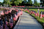 Flags line Martin's Way on Sept. 11.