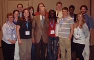 Ted Taylor '46 poses with Hamilton students at the National Meeting of the American Chemical Society in San Francisco.