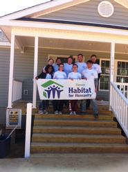 Hamilton ASB group on the steps of the home they helped build in Mechanicsville, Va.