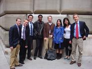 Monetary policy class in front of the Federal Reserve