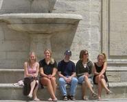 Leah Babb-Rosenfeld, Christine Mays, Joe Urgo, Laura Hartz, Ashley DeMaio-Zacharek in Avignon Square