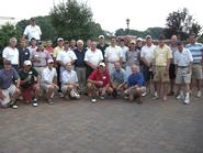 Participants in the inaugural Cleary Golf Tournament gather after an afternoon on the links.