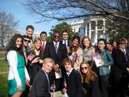 Hamilton Program in Washington students at the White House arrival ceremony for British Prime Minister David Cameron on March 14.