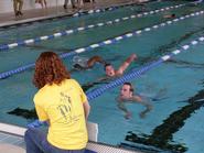 Ham Trek participants compete in the swim portion of the triathlon
