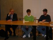 Alan Taylor, left, visited a History/American studies seminar.