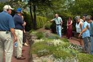 Ernest Williams, center, points out the plant Pussytoes, to Root Glen tour participants.