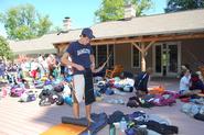 Pre-orientation leaders gather equipment at the Glen House.