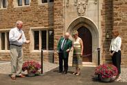 Chet '70 and Joy Siuda cut the ribbon as Stuart Scott '61 and Joan Stewart look on.