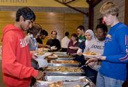 Students breaking their fast