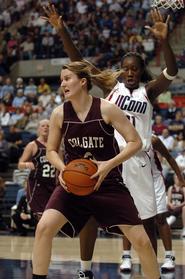 Hamilton assistant women's basketball coach Caitlin Gillard as a player at Colgate University.