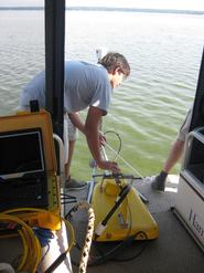 Alexander Hare '14 prepares to launch the