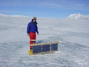 Ian Howat '99 on the Greenland ice sheet.