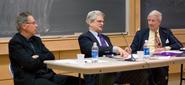 Alan Cafruny, Edward Walker Jr. '62 and William Luers '51 participated in a panel discussion on Iran.