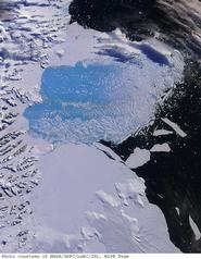 Satellite Image of Larsen B Ice Shelf Collapse.