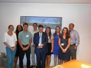 Program in Washington students with George Baker '74 and Frank Vlossak '89 at Williams and Jensen.