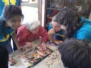 Students volunteering at the Hazel Carpenter Home.