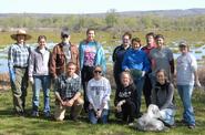 A Hamilton group volunteered at the annual Utica Marsh clean-up.