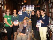 Maurice Isserman with New York Program students and Katheryn Doran at Logos Bookstore.
