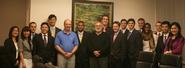 Rob Morris '76 with Program in New York City students at his office.