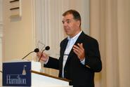 Paddy McGuire '81 addresses alumni in the chapel during Reunions '06.