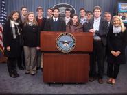 Program in Washington students visited the Pentagon and met with Fred Shear '03.