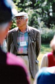 Professor Eugene Putala leads a tour through Root Glen in 2002.