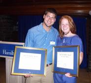 2010 Jack B. Riffle Award winners John Lawrence '10 (left) and Liz Rave '10.