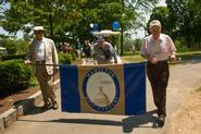 Members of the Half-Century Club, Clarence Aldridge, Allan and David Parker, all Class of '45.