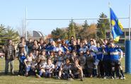 The men's club rugby team poses after defeating William Paterson University.
